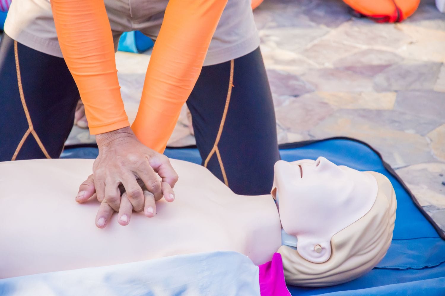 CPR on a mannequin CPR on a mannequin