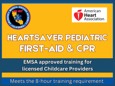 Blended learning option for the EMSA Pediatric First-Aid & CPR course. 