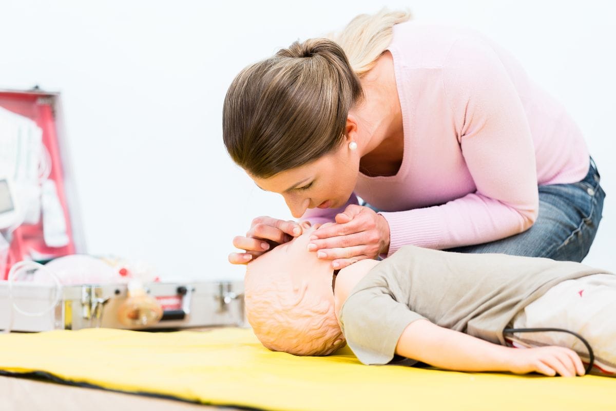 Infant CPR Training on Manikin Infant CPR Training on Manikin