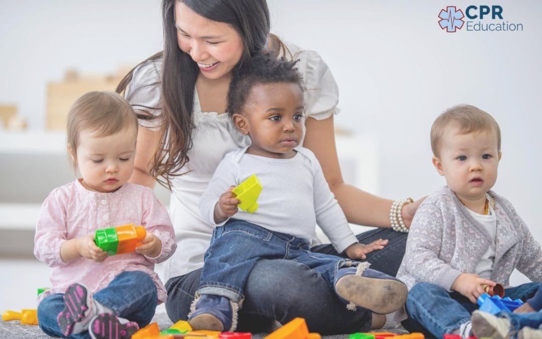 child care provider with children