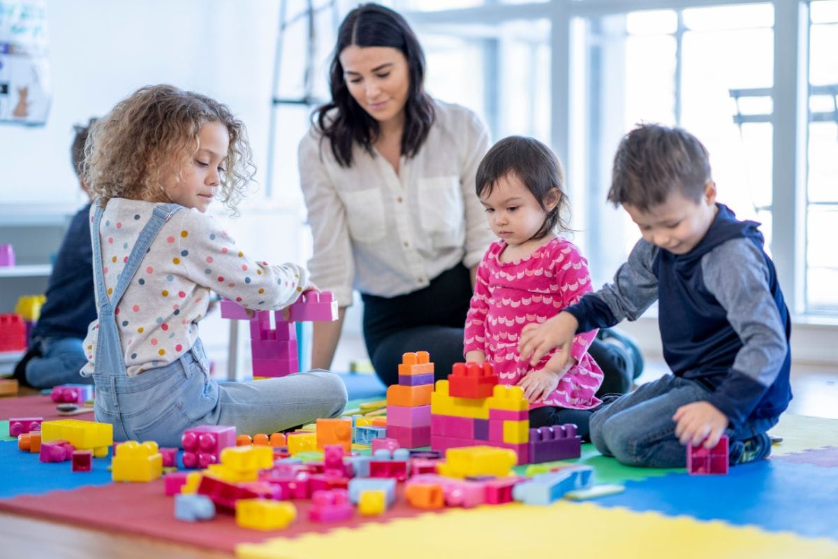 children playing in daycare children playing in daycare