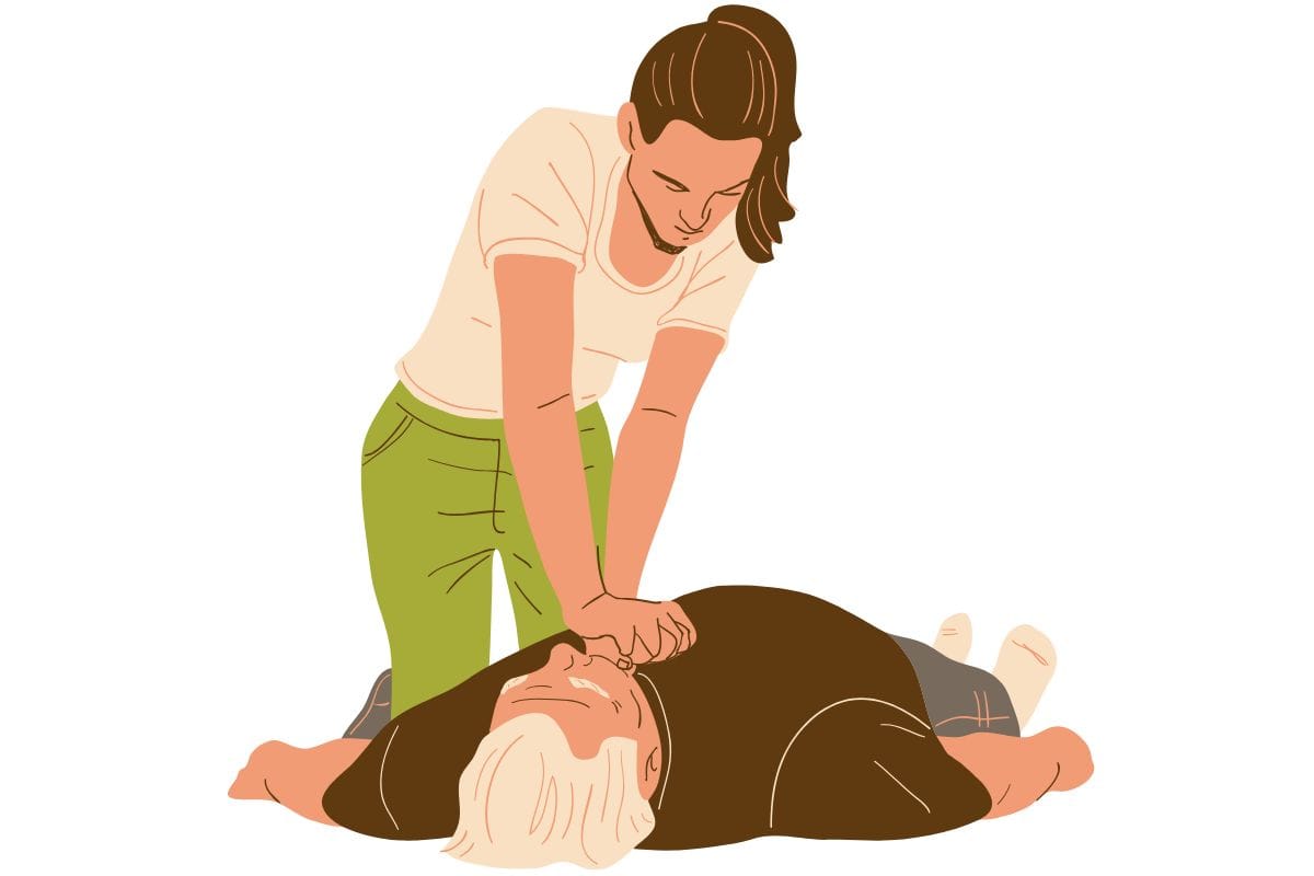 woman doing chest compressions on person with no pulse woman doing chest compressions on person with no pulse